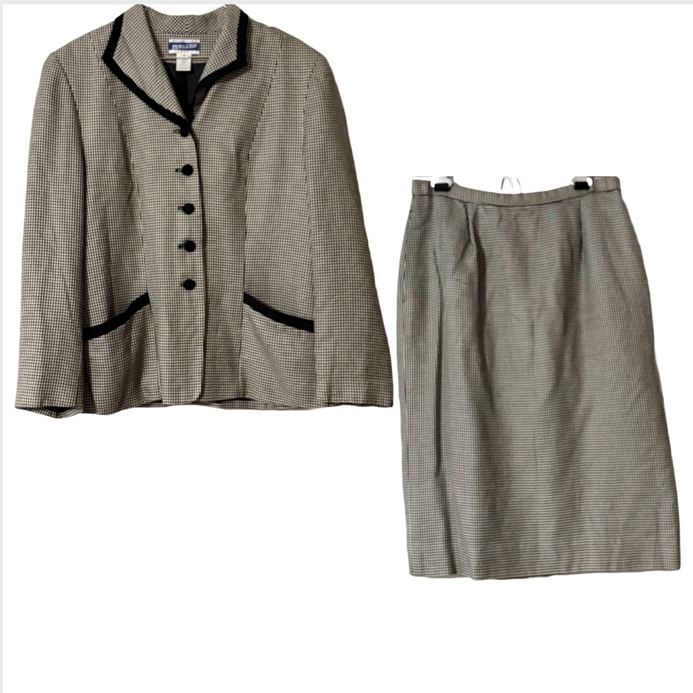 Vintage Pendleton Houndstooth Pattern Rayon Silk … - image 1